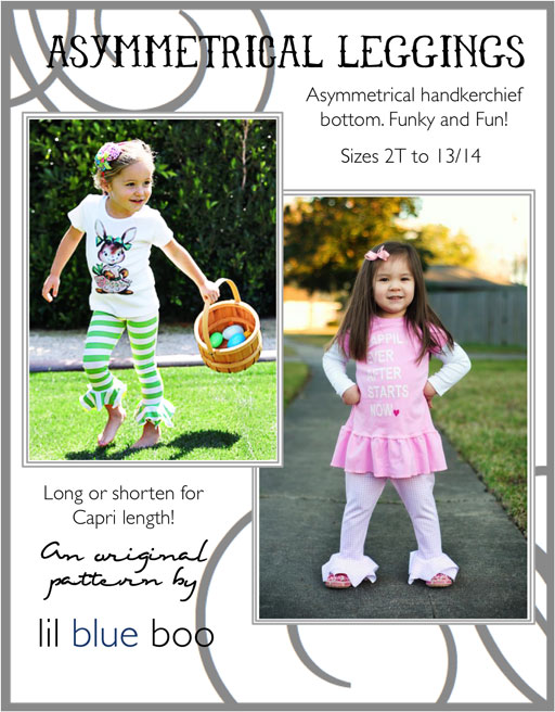 Asymmetrical Leggings PDF Pattern (American Girl Sized Pattern Also Available)  via lilblueboo.com