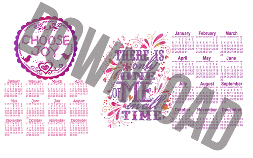 Click to Download: Only One of Me and Choose Joy Free Printable Year at a Glance Calendar via lilblueboo.com