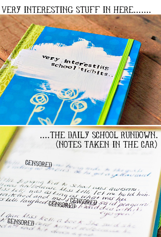 A School Journal (Keep in the Car) via lilblueboo.com