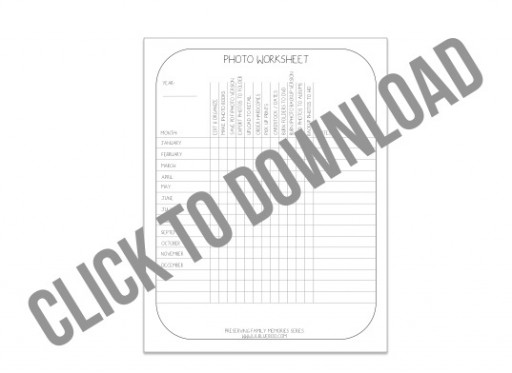 Photo Organization worksheet download via lilblueboo.com #organization #photography #tips 