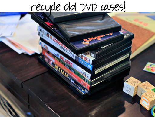 recycle dvd covers via lilblueboo.com