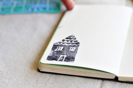 No-carve stamps via lilblueboo.com #diy #crafts #tutorial #artjournal