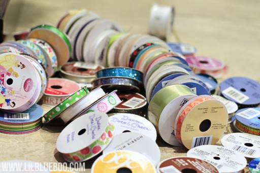 Diy ribbon storage ideas via lilblueboo.com