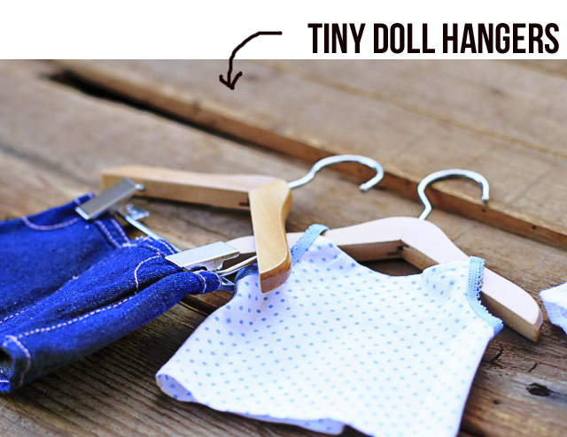 DIY Barbie or Doll Wooden Dollar Tree Clothes Rack with Hangers