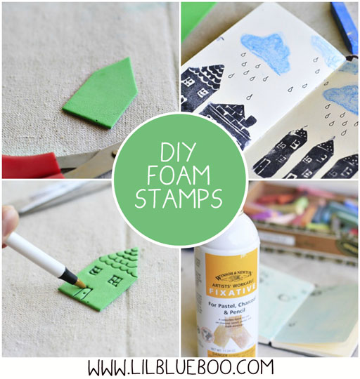 How to make DIY foam stamps via lilblueboo.com #diy #crafts #theliljournalproject #tutorial
