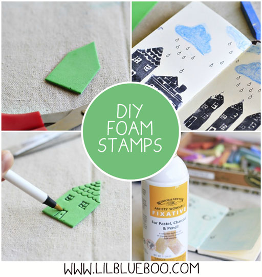 How to make DIY foam stamps via lilblueboo.com #diy #crafts #theliljournalproject #tutorial