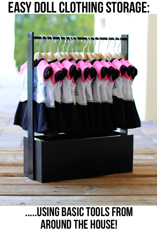 How to make a doll clothing rack (doll wardrobe) via lilblueboo.com #diy #tutorial #americangirl
