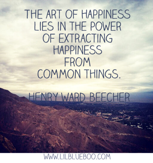 art of happiness quote / Henry Ward Beecher via lilblueboo.com