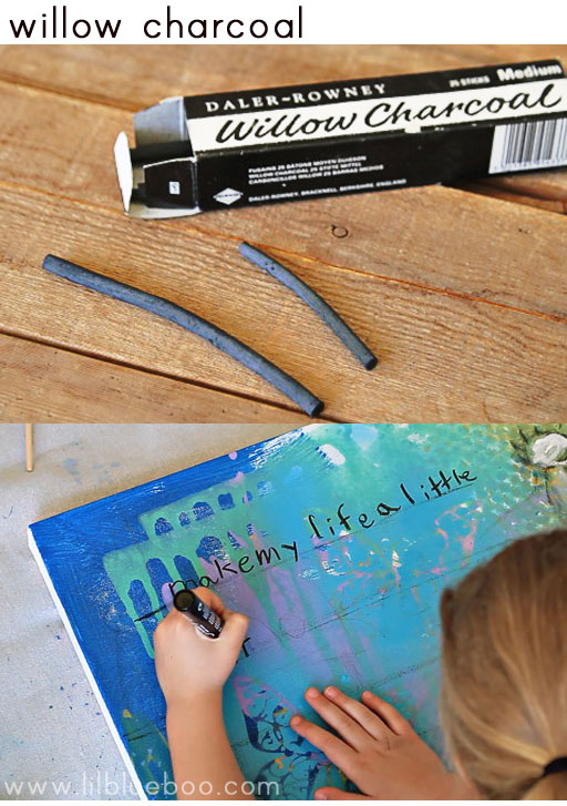 tips for painting with children (willow charcoal) via lilblueboo.com