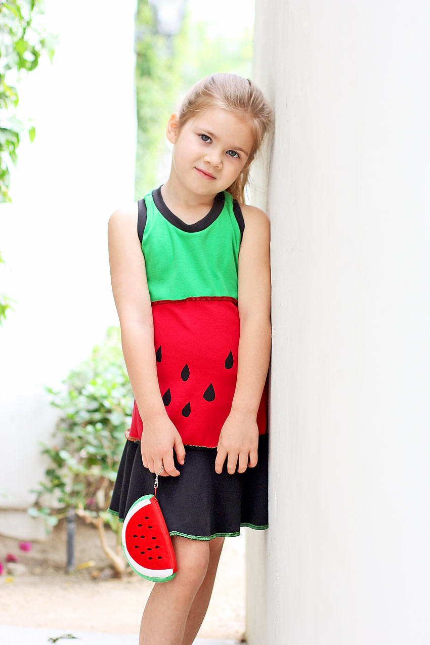 Includes a Coordinating Watermelon Coin Purse: The May 2013 Dress of the Month via lilblueboo.com