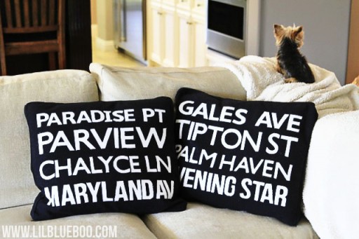 how to make subway art pillows via lilblueboo.com