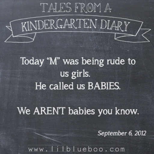 Tales from a Kindergarten Diary Entry: Babies #booism via lilblueboo.com