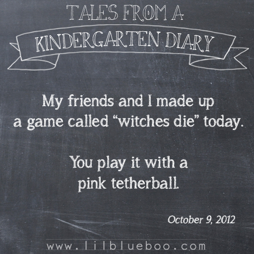 Tales from a Kindergarten Diary Entry: Tetherball #booism via lilblueboo.com