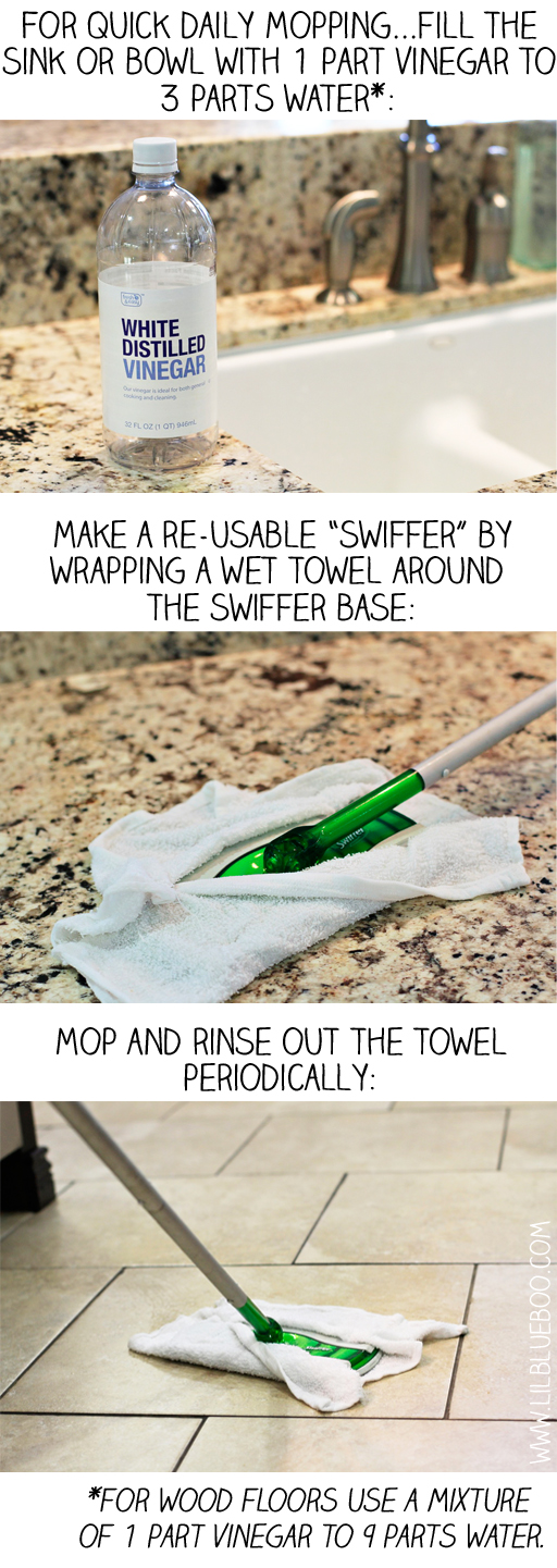 cleaning and mopping with vinegar via lilblueboo.com