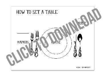 Place setting printable via lilblueboo.com