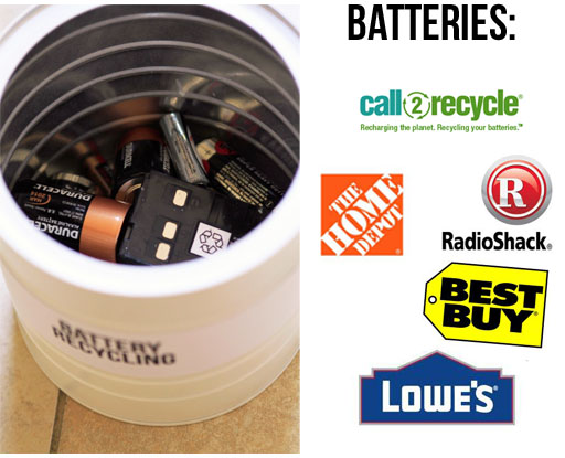 Where to recycle or dispose batteries via lilblueboo.com (links below) #recycle