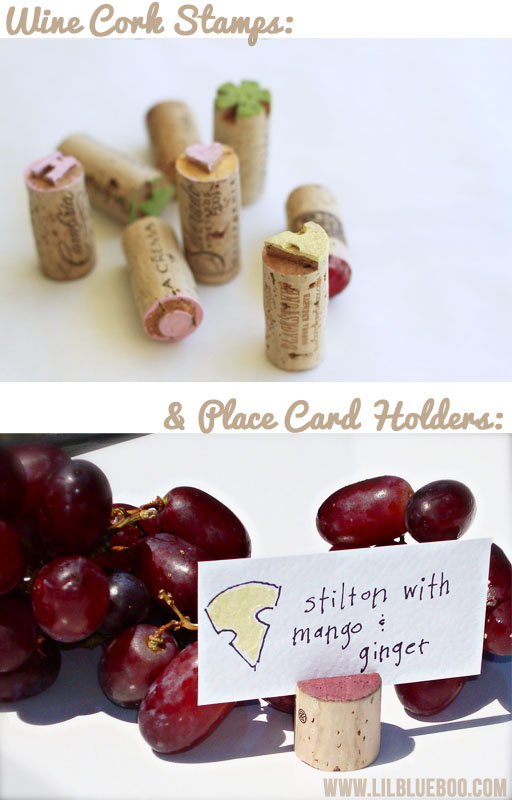 Recycled Wine Cork Stamps via lilblueboo.com