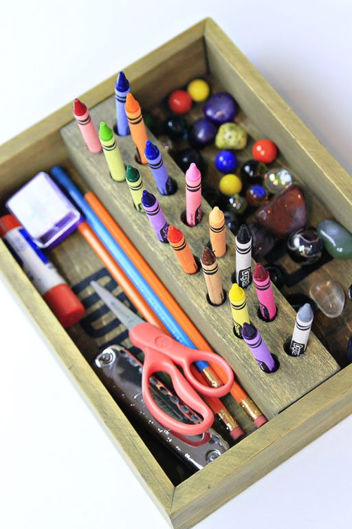 Crayon Storage Tray Crayon Holder Crayon Organizer Holder Wooden Crayon Box  Crayon Pen Holder 