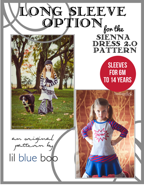 Long Sleeve Option for Sienna 2.0 Sewing Pattern via lilblueboo.com