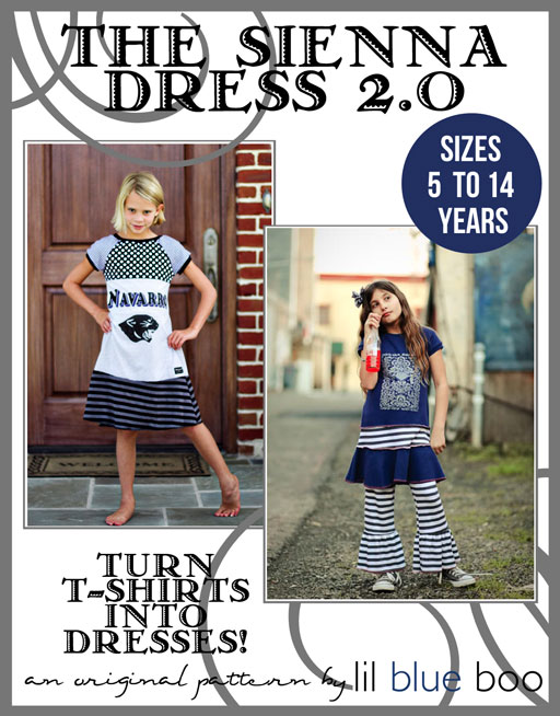 The Sienna Dress 2.0 PDF Sewing Pattern and Tutorial Sizes 5 to 14 via lilblueboo.com