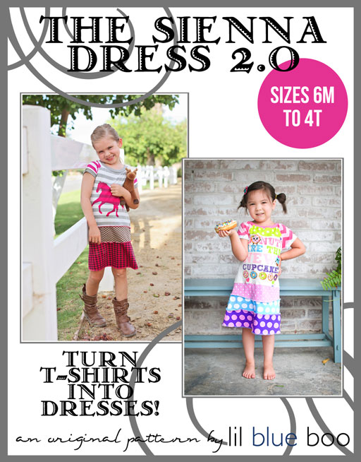 The Sienna Dress 2.0 PDF Sewing Pattern and Tutorial Sizes 6M to 4T via lilblueboo.com