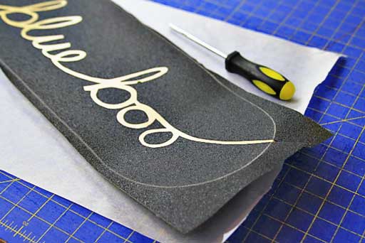 How to customize and apply grip tape to a skateboard via lilblueboo.com #skateboard #diy #gift #handmade 