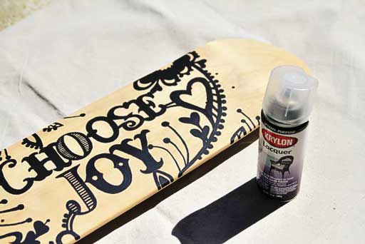 Create your own skateboard graphic what kind of paint to use  via lilblueboo.com #skateboard #diy #gift #handmade 