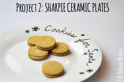 4 Pinterest Party Craft Projects: Sharpie Marker Ceramic Plate via lilblueboo.com #sharpie