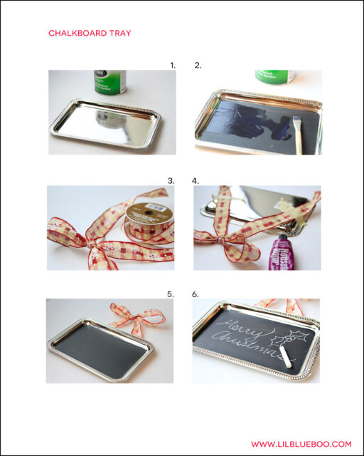 Free Chalkboard Paint Dollar Store Tray Tutorial PDF Instructions for a Pinterest Craft Party via lilblueboo.com