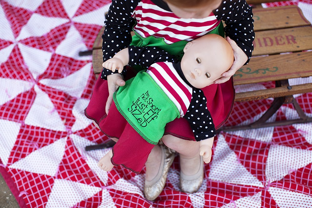 Matching girl and doll clothing for Christmas via lilblueboo.com