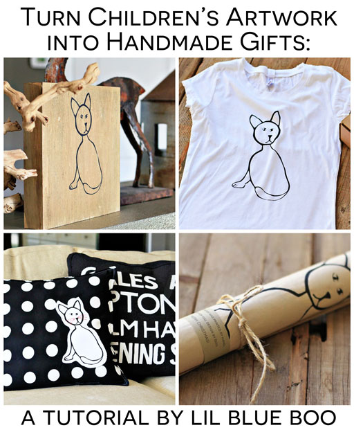 Handmade Holiday Gift Ideas: Turn Children's Artwork into meaningful handmade gifts with these ideas via lilblueboo.com #gifts #diy #tutorial