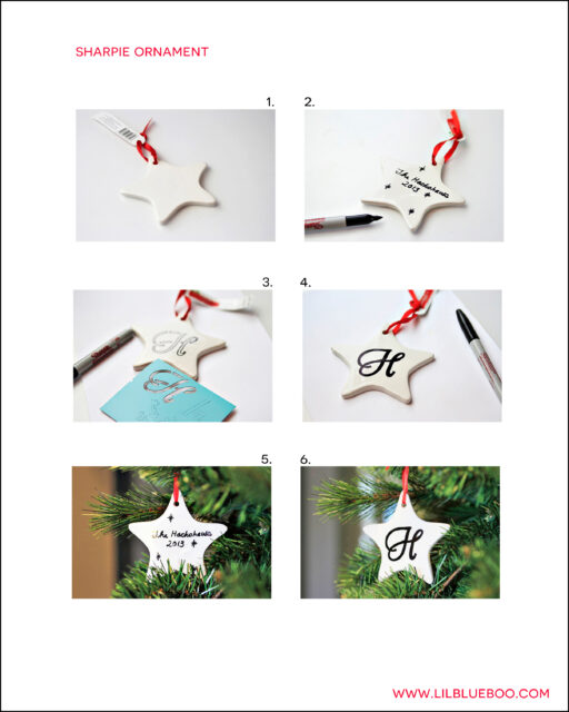 Free Sharpie Marker Ornament Tutorial PDF Instructions for a Pinterest Craft Party via lilblueboo.com