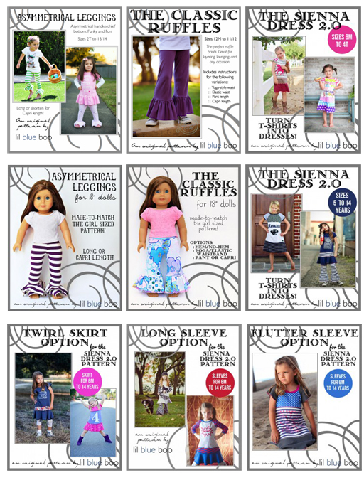 Lil Blue Boo PDF Sewing Patterns Released in 2013 via Ashley Hackshaw / lilblueboo.com