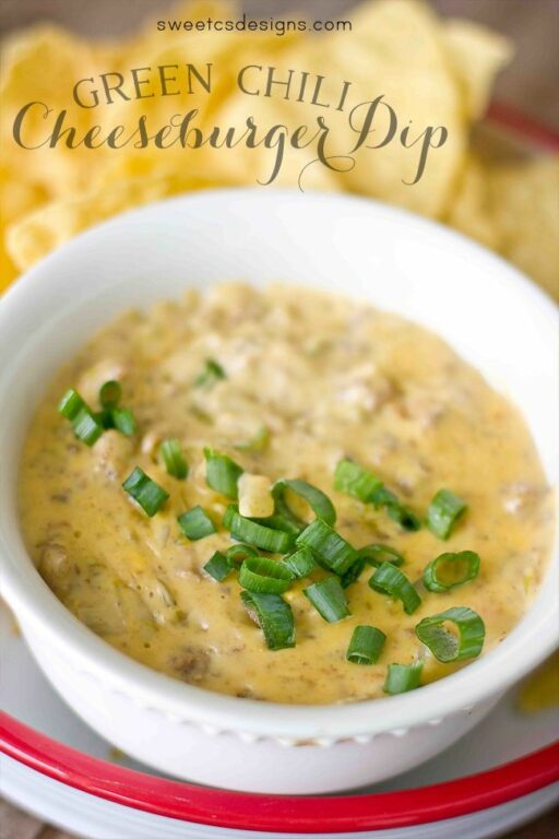 Football Food: Green Chili Cheeseburger Dip via Sweet C's Designs  | Ashley Hackshaw / lilblueboo.com