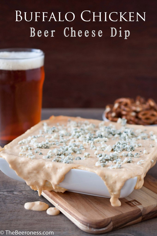 Football Food: Buffalo Chicken Beer Cheese Dip via The Beeroness  | Ashley Hackshaw / lilblueboo.com