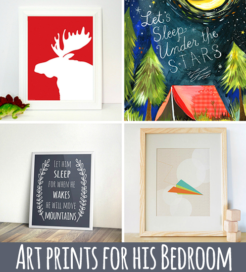 Wall Art Prints for a Boy Room via Ashley Hackshaw / lilblueboo.com