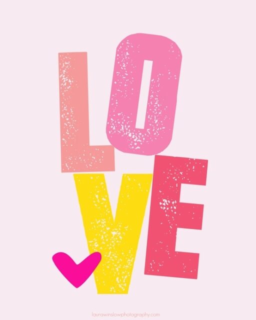 Free Printable Love Art Print for Big Girl Room | Ashley Hackshaw / lilblueboo.com