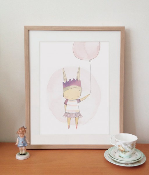 Ballerina Bunny Art Print for Big Girl Room | Ashley Hackshaw / lilblueboo.com
