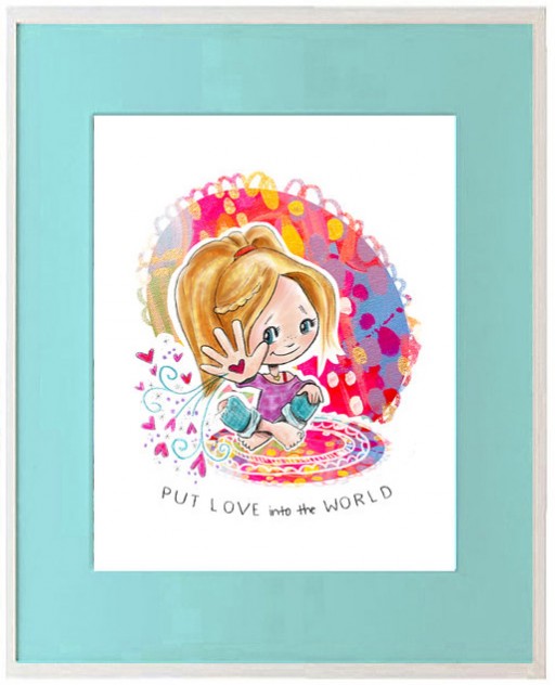 Put Love into the World Art Print for Big Girl Room | Ashley Hackshaw / lilblueboo.com