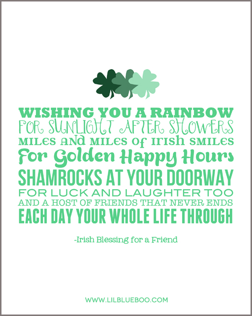 Free St. Patrick's Day 8x10 Printable Artwork with White Background via Ashley Hackshaw / lilblueboo.com