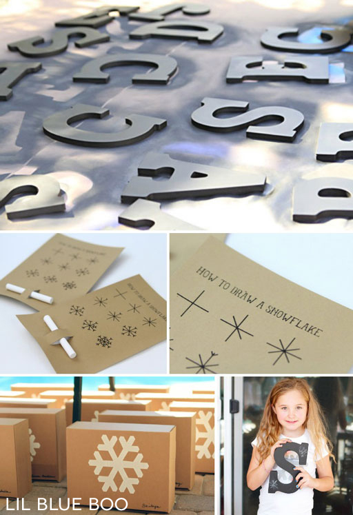 How to draw a snowflake and chalkboard letters #chalkboard #diy for party favors 