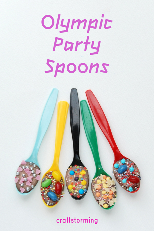 The Olympic Games Party Treat Ideas: Party Spoons via Ashley Hackshaw / lilblueboo.com