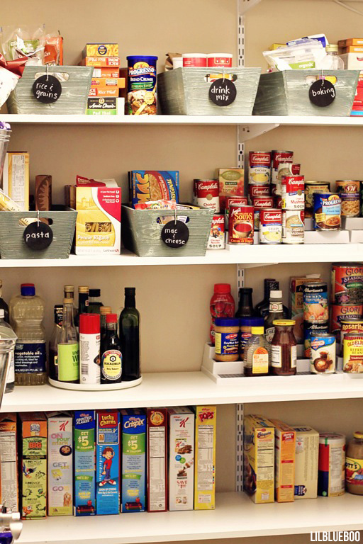 Kitchen Makeover / Renovation - Pantry Storage Organization and Labeling - DIY Shelves