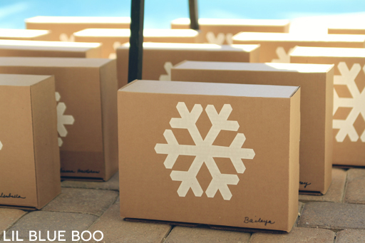 Snowflake Boxes for Kids Craft for a Frozen Winter Birthday Party via Ashley Hackshaw / lilblueboo.com #frozen
