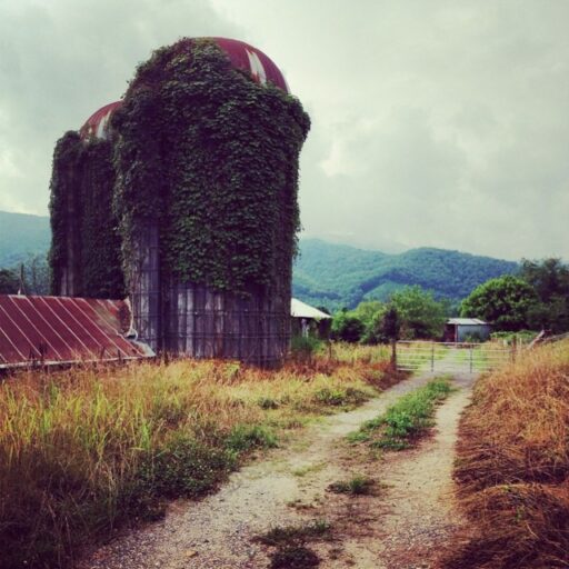 Two Silos out of Bryson City off the Tuckaseegee River 