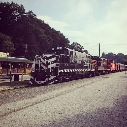 Great Smoky Mountains Railroad Departing from Bryson City Railroad