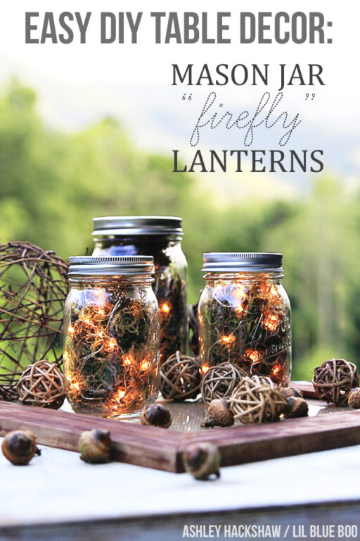 Easy Fall Table Decor: Mason Jar Lantern Lights using LEDs #wedding #fall #entertaining #masonjar 