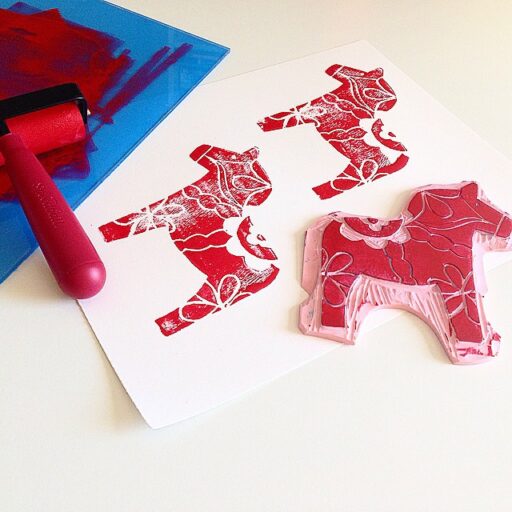 Rustic Scandinavian Christmas Decor - Dala Horse Print