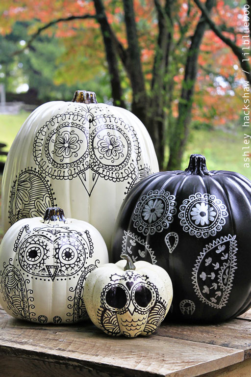 creative pumpkin decorating ideas - owl pumpkin