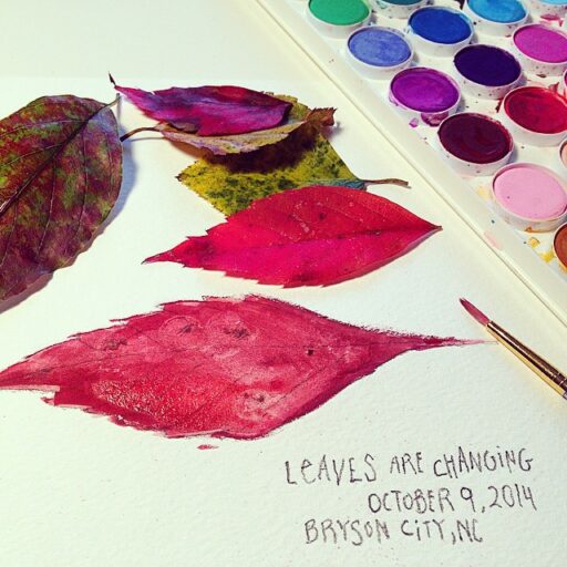Painting Leaves - Watercolors